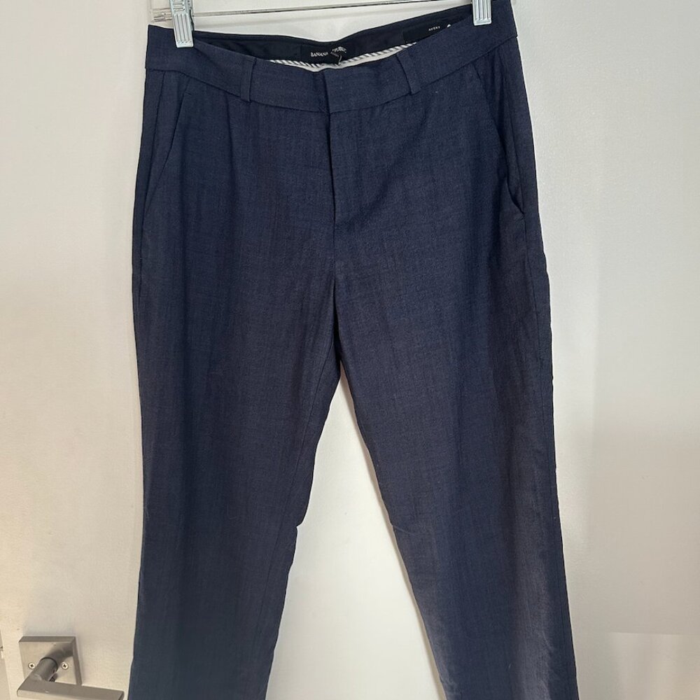 Banana Republic Avery Dress Pants Womens Size 2 Navy Blue Straight Leg Mid Rise